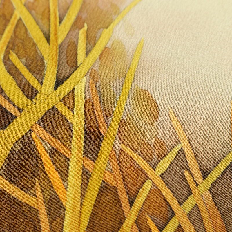 単衣 付下 一つ紋付き 正絹 木の葉・植物柄 単衣仕立て 身丈159cm 裄丈64cm リサイクル着物 着物 ぼかし シンプル ベージュ_画像8