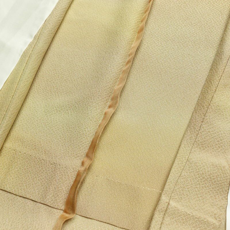 単衣 付下 一つ紋付き 正絹 木の葉・植物柄 単衣仕立て 身丈159cm 裄丈64cm リサイクル着物 着物 ぼかし シンプル ベージュ_画像20