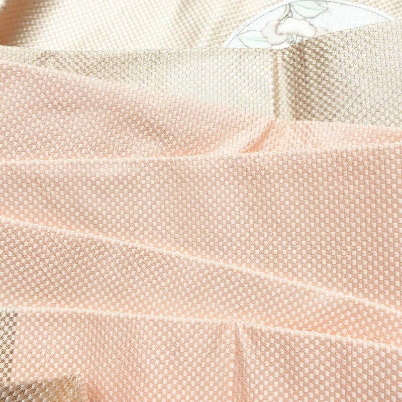 名古屋帯 太鼓柄 銀駒刺繍 正絹 花柄 名古屋仕立て 銀糸 刺繍 ピンク_画像16