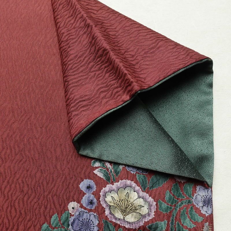 訪問着 美品 ふくれ織 正絹 花柄 袷仕立て 身丈167cm 裄丈70cm 金彩 入学式 卒業式 結婚式 七五三 パーティー お宮参り フォーマル 多色使い_画像15