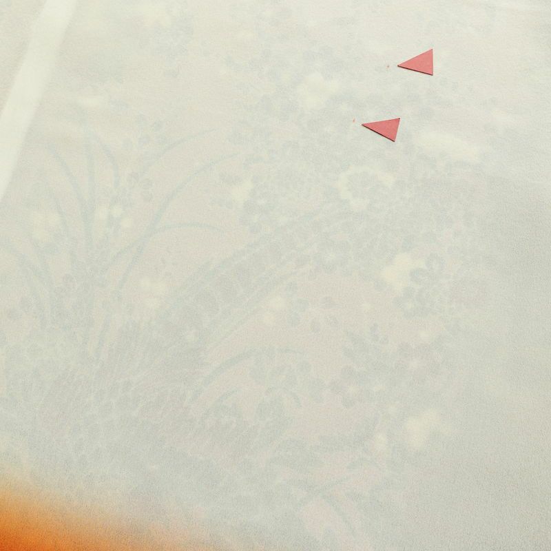 小紋 縮緬 正絹 花柄 袷仕立て 身丈154cm 裄丈65cm リサイクル着物 着物 橙_画像18