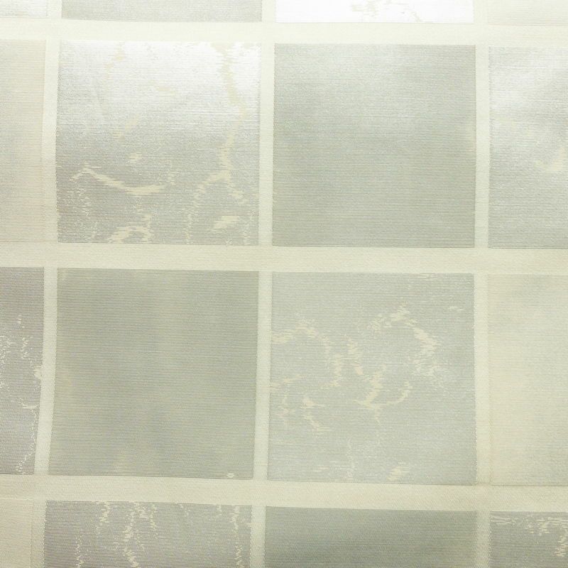 名古屋帯 六通柄 正絹 チェック・格子柄 名古屋仕立て なごや帯 リサイクル帯 帯 箔 クリーム 白_画像2