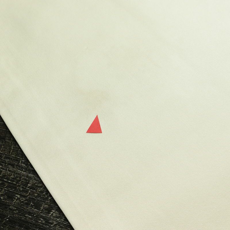 名古屋帯 六通柄 正絹 チェック・格子柄 名古屋仕立て なごや帯 リサイクル帯 帯 箔 クリーム 白_画像17