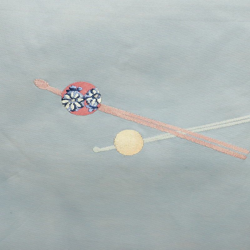 名古屋帯 太鼓柄 正絹 その他の柄 名古屋仕立て なごや帯 リサイクル帯 帯 シンプル おしゃれ かんざし 簪 青・紺_画像2