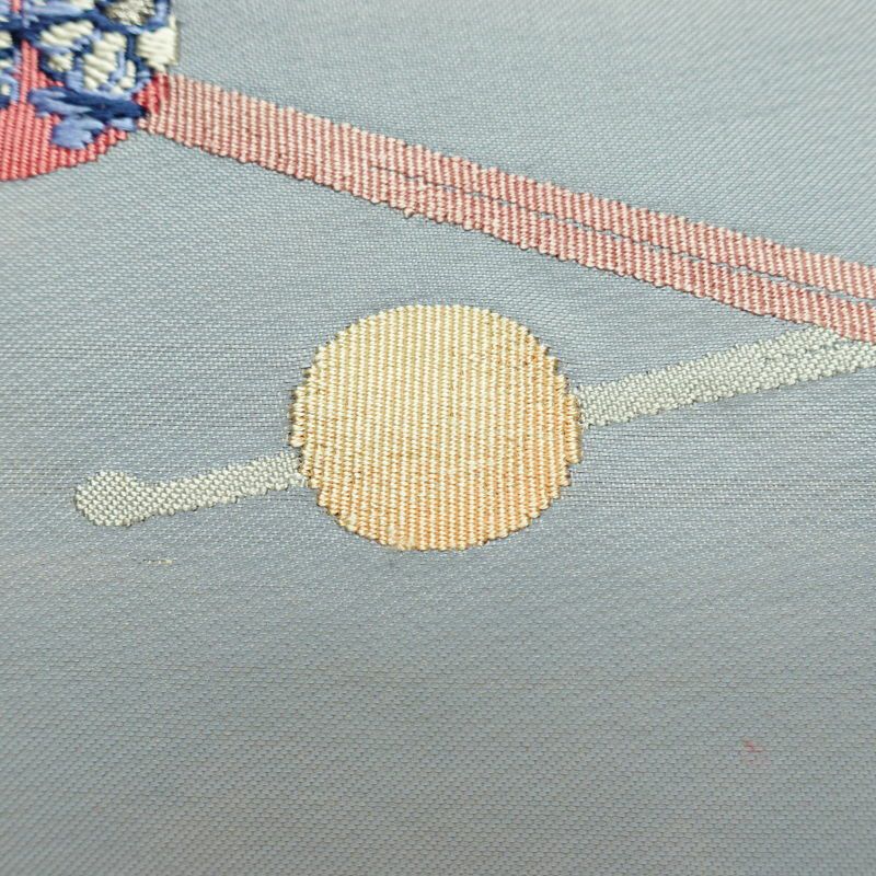 名古屋帯 太鼓柄 正絹 その他の柄 名古屋仕立て なごや帯 リサイクル帯 帯 シンプル おしゃれ かんざし 簪 青・紺_画像4