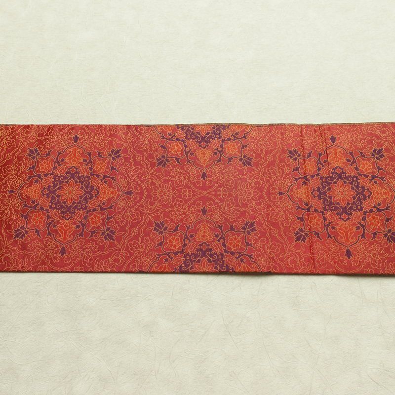 名古屋帯 全通柄 正絹 幾何学柄・抽象柄 名古屋仕立て なごや帯 リサイクル帯 帯 多色使い_画像14