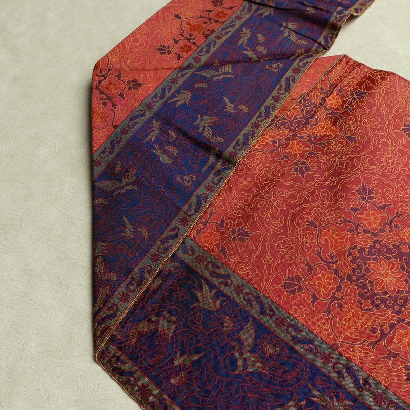 名古屋帯 全通柄 正絹 幾何学柄・抽象柄 名古屋仕立て なごや帯 リサイクル帯 帯 多色使い_画像19