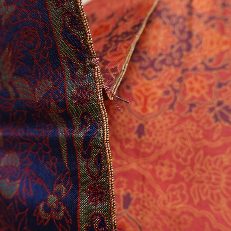 名古屋帯 全通柄 正絹 幾何学柄・抽象柄 名古屋仕立て なごや帯 リサイクル帯 帯 多色使い_画像20