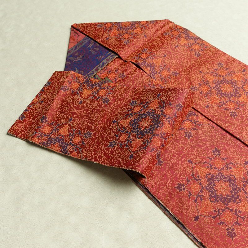 名古屋帯 全通柄 正絹 幾何学柄・抽象柄 名古屋仕立て なごや帯 リサイクル帯 帯 多色使い_画像21