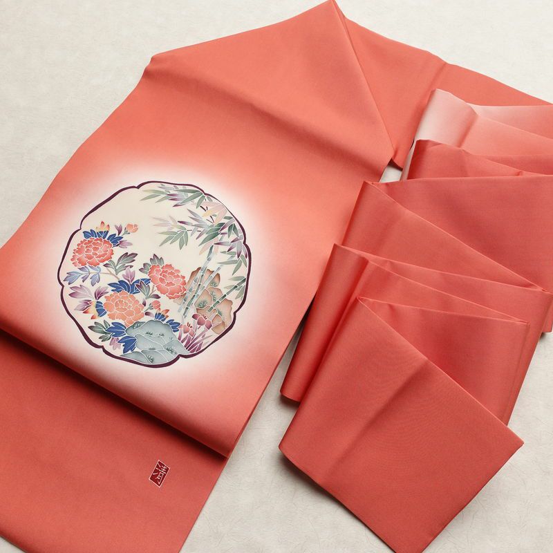 名古屋帯 太鼓柄 正絹 古典柄 名古屋仕立て なごや帯 リサイクル帯 帯 シンプル ピンク_画像19