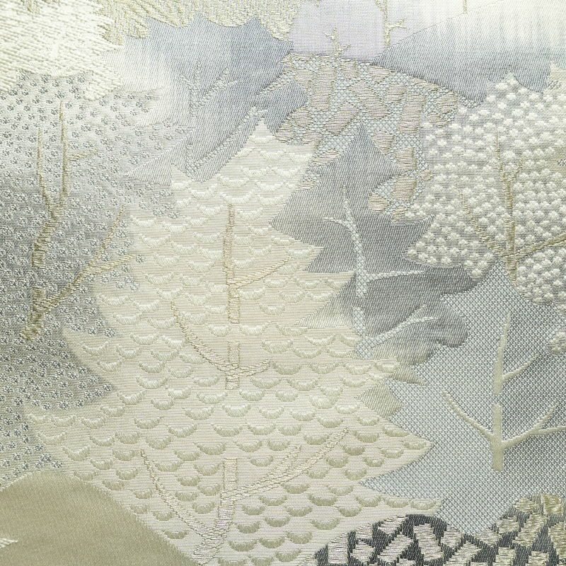 名古屋帯 六通柄 正絹 風景柄 通し仕立て なごや帯 リサイクル帯 帯 多色使い_画像2