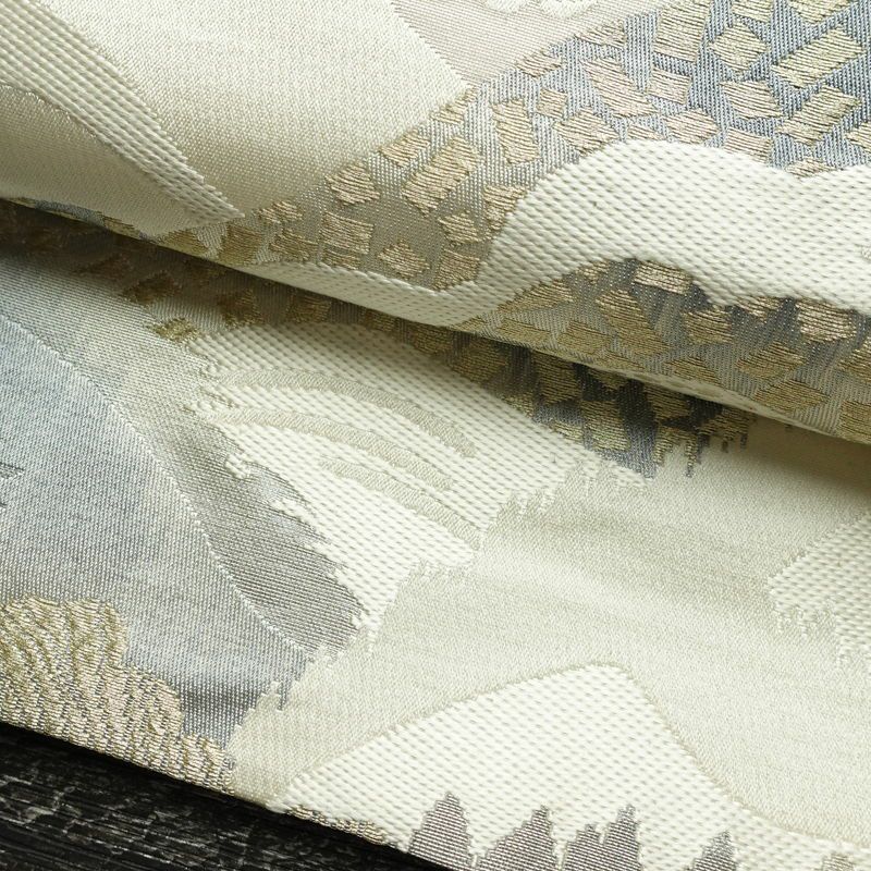 名古屋帯 六通柄 正絹 風景柄 通し仕立て なごや帯 リサイクル帯 帯 多色使い_画像9