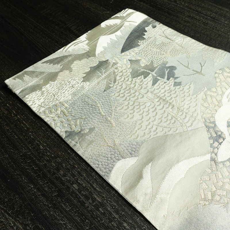 名古屋帯 六通柄 正絹 風景柄 通し仕立て なごや帯 リサイクル帯 帯 多色使い_画像19