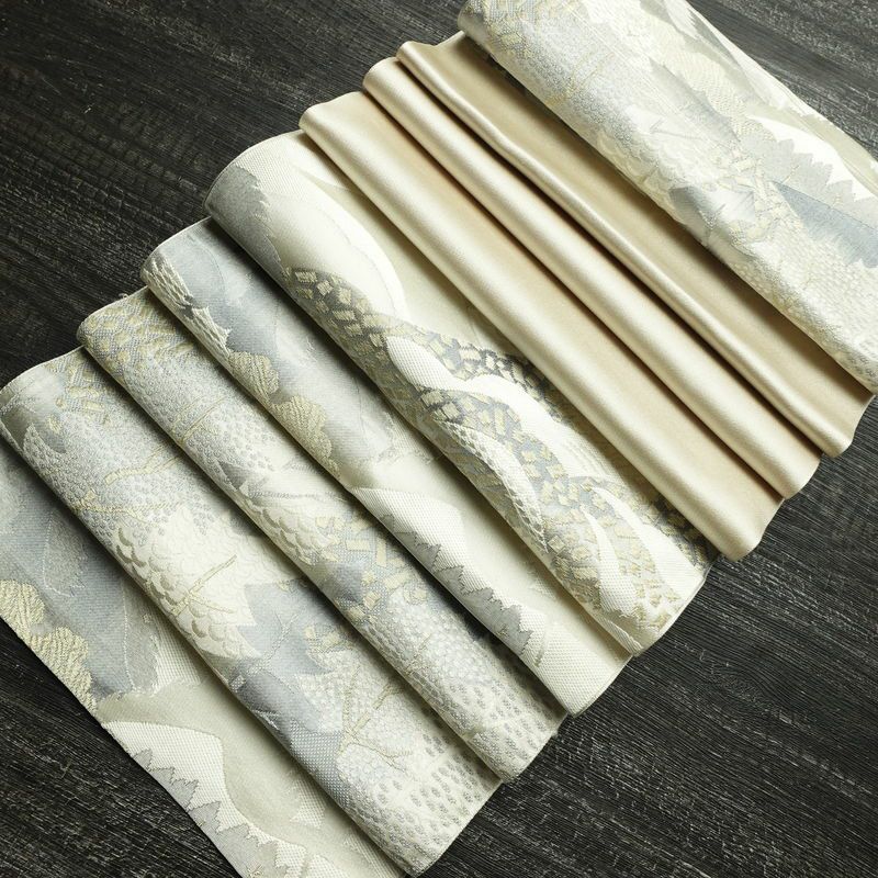 名古屋帯 六通柄 正絹 風景柄 通し仕立て なごや帯 リサイクル帯 帯 多色使い_画像20