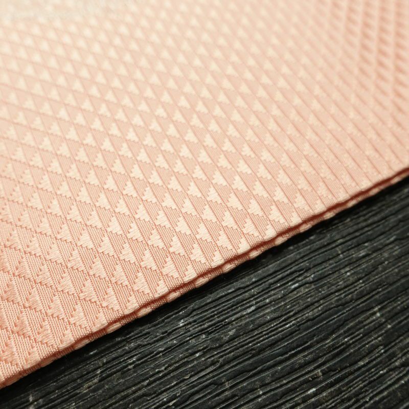 名古屋帯 太鼓柄 良品 正絹 木の葉・植物柄 名古屋仕立て なごや帯 リサイクル帯 帯 シンプル 上品 ピンク_画像13