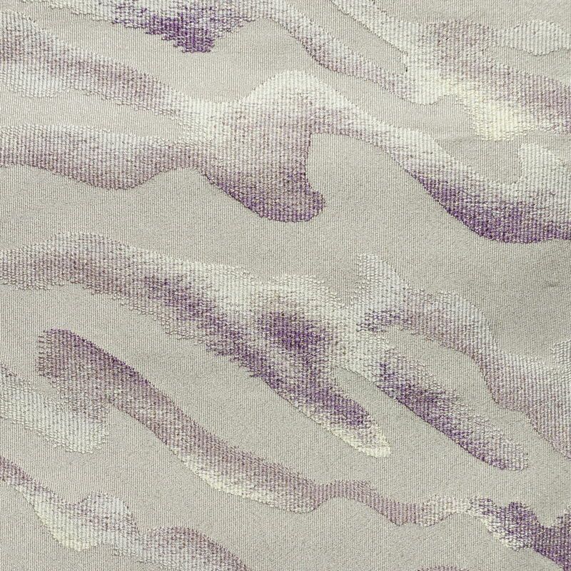 名古屋帯 太鼓柄 正絹 幾何学柄・抽象柄 通し仕立て なごや帯 リサイクル帯 帯 銀通し 紫・藤色_画像2