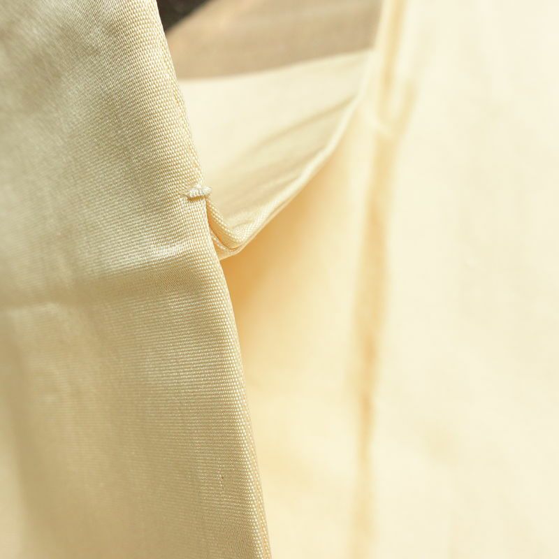 名古屋帯 太鼓柄 正絹 幾何学柄・抽象柄 名古屋仕立て なごや帯 リサイクル帯 帯 箔 ベージュ_画像20