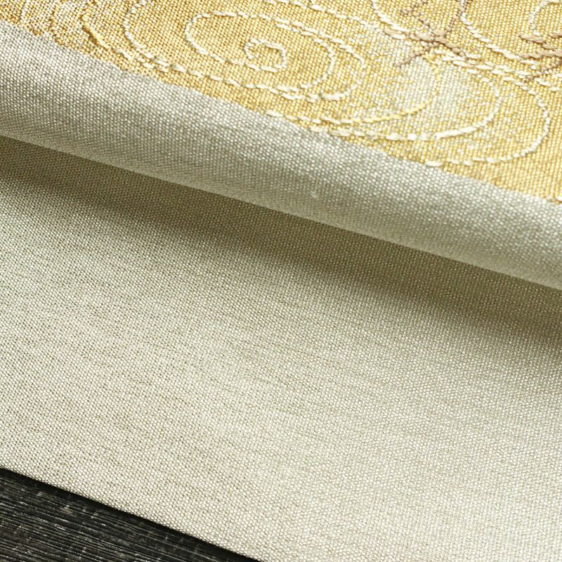 名古屋帯 太鼓柄 美品 正絹 人物・動物柄 松葉仕立て なごや帯 リサイクル帯 帯 刺繍 金糸 銀糸 シンプル 金・銀_画像9