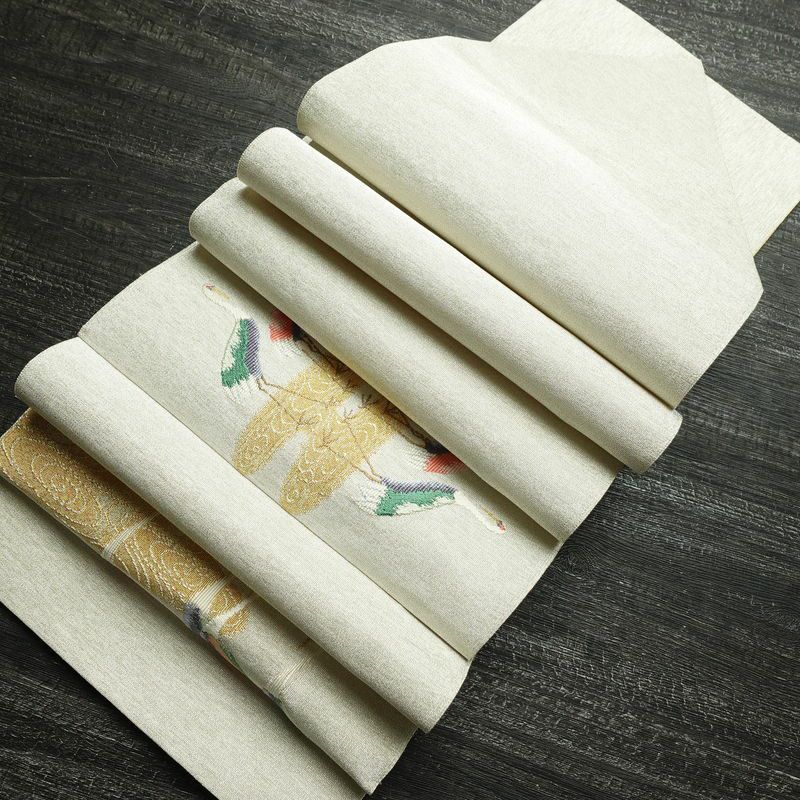 名古屋帯 太鼓柄 美品 正絹 人物・動物柄 松葉仕立て なごや帯 リサイクル帯 帯 刺繍 金糸 銀糸 シンプル 金・銀_画像20