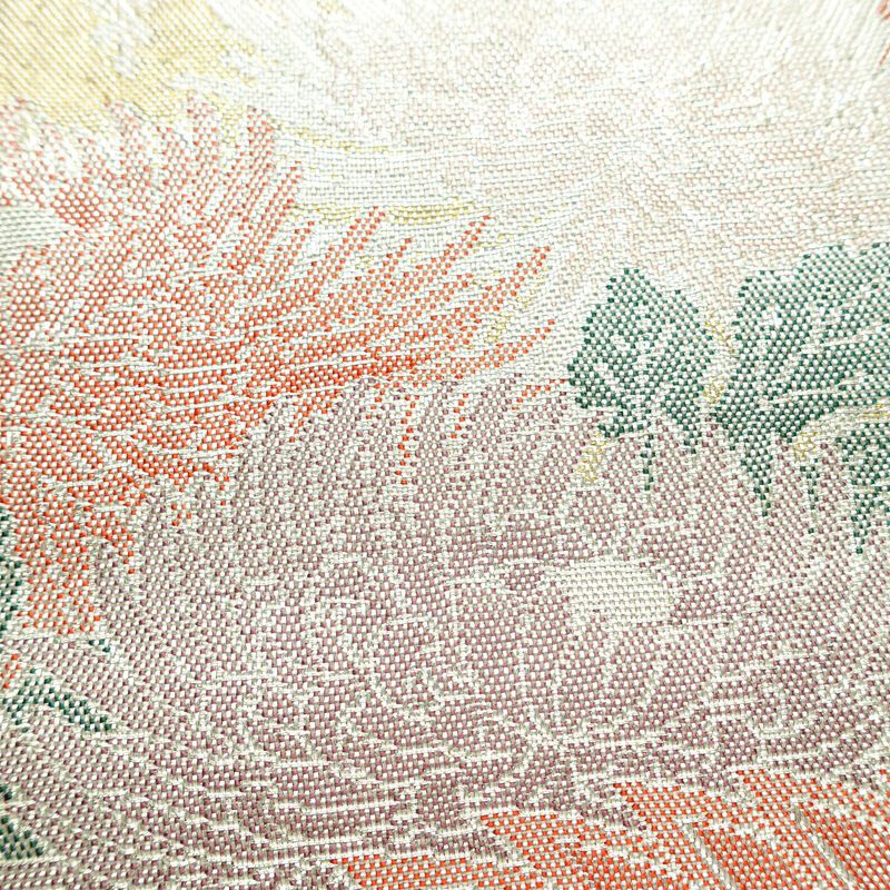 袋帯 六通柄 正絹 古典柄 リサイクル帯 帯 入学式 卒業式 七五三 パーティー お宮参り フォーマル 金・銀_画像7