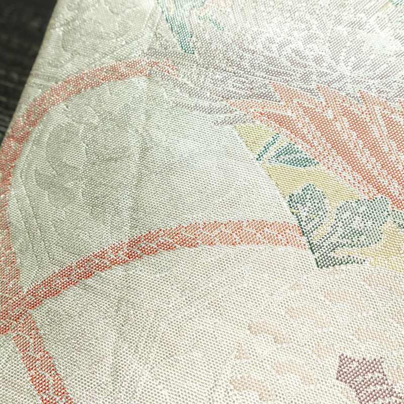 袋帯 六通柄 正絹 古典柄 リサイクル帯 帯 入学式 卒業式 七五三 パーティー お宮参り フォーマル 金・銀_画像8