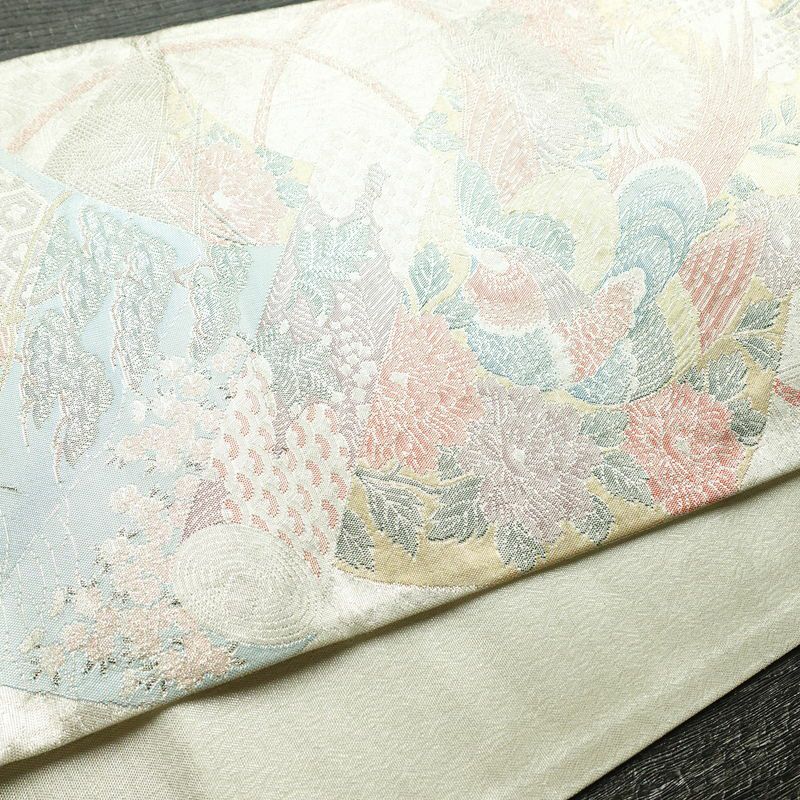 袋帯 六通柄 正絹 古典柄 リサイクル帯 帯 入学式 卒業式 七五三 パーティー お宮参り フォーマル 金・銀_画像12