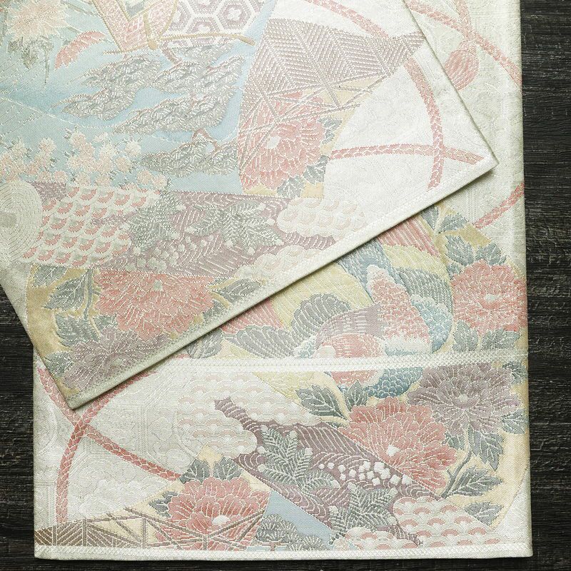 袋帯 六通柄 正絹 古典柄 リサイクル帯 帯 入学式 卒業式 七五三 パーティー お宮参り フォーマル 金・銀_画像14