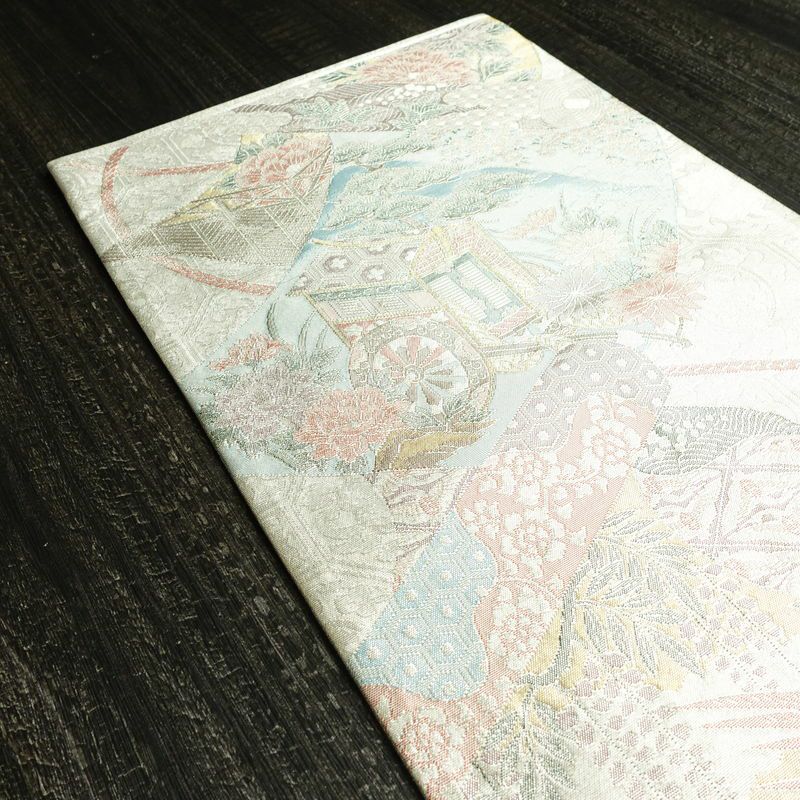 袋帯 六通柄 正絹 古典柄 リサイクル帯 帯 入学式 卒業式 七五三 パーティー お宮参り フォーマル 金・銀_画像19