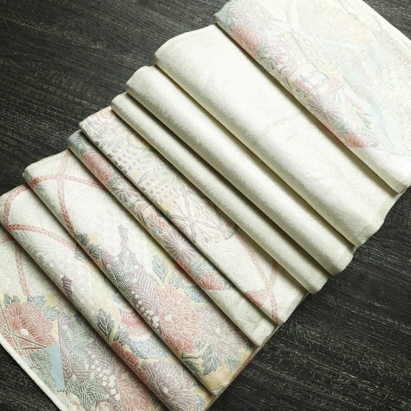 袋帯 六通柄 正絹 古典柄 リサイクル帯 帯 入学式 卒業式 七五三 パーティー お宮参り フォーマル 金・銀_画像20