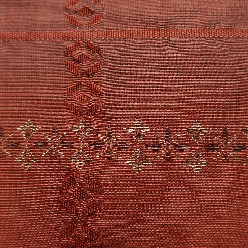 袋帯 全通柄 一般用 正絹 幾何学柄・抽象柄 リサイクル帯 帯 モダン 小豆・エンジ_画像4