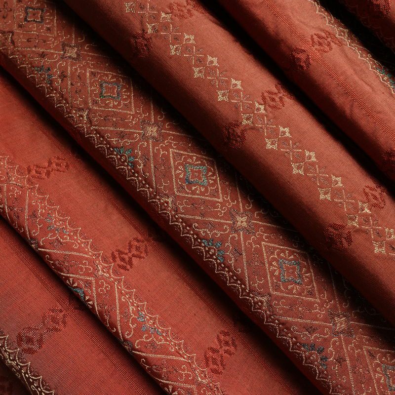 袋帯 全通柄 一般用 正絹 幾何学柄・抽象柄 リサイクル帯 帯 モダン 小豆・エンジ_画像18