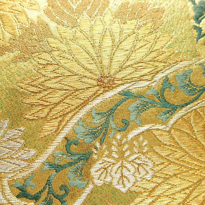 袋帯 六通柄 良品 フォーマル用 正絹 木の葉・植物柄 リサイクル帯 帯 箔 金糸 入学式 卒業式 結婚式 七五三 パーティー お宮参り フォーマル 華やか 金・銀_画像5