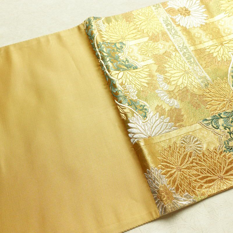 袋帯 六通柄 良品 フォーマル用 正絹 木の葉・植物柄 リサイクル帯 帯 箔 金糸 入学式 卒業式 結婚式 七五三 パーティー お宮参り フォーマル 華やか 金・銀_画像16