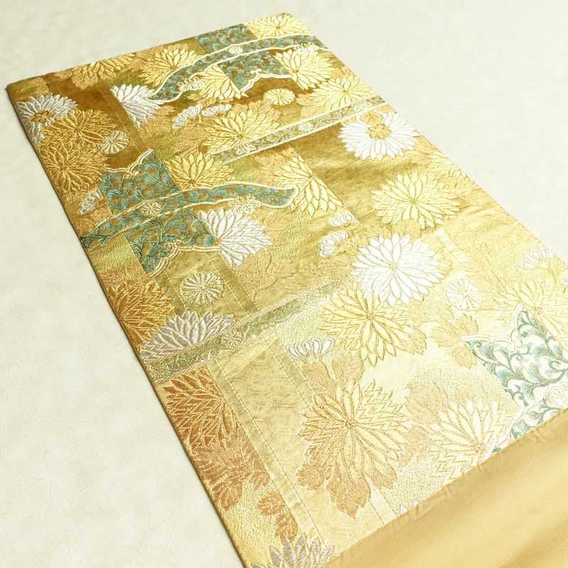 袋帯 六通柄 良品 フォーマル用 正絹 木の葉・植物柄 リサイクル帯 帯 箔 金糸 入学式 卒業式 結婚式 七五三 パーティー お宮参り フォーマル 華やか 金・銀_画像17
