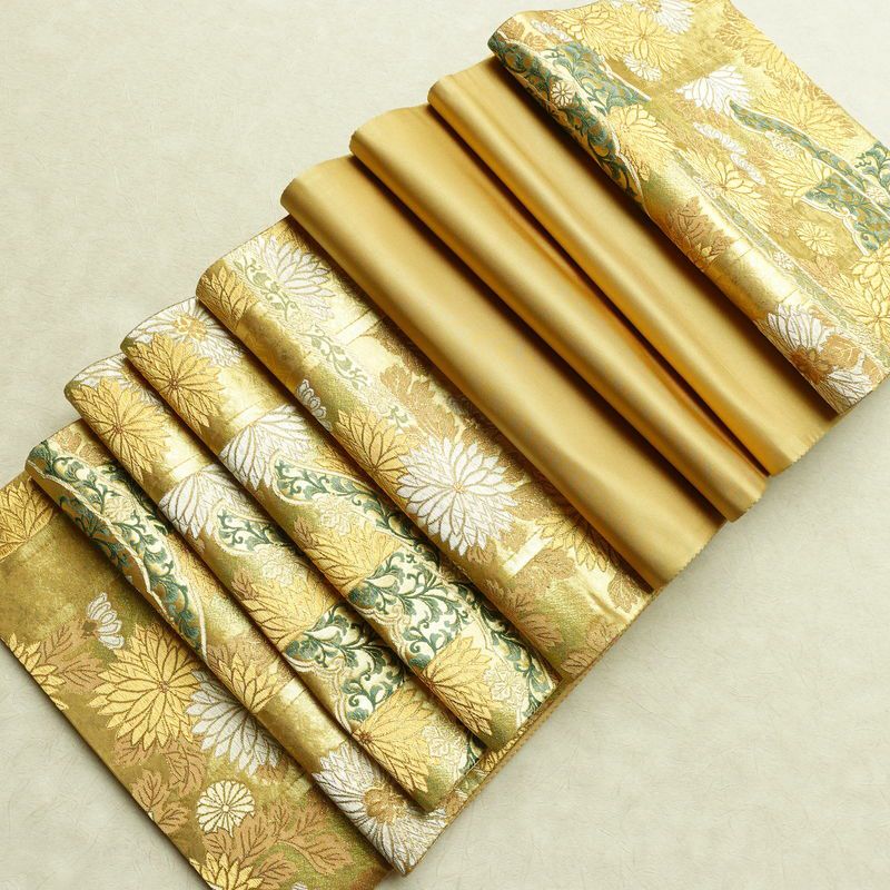 袋帯 六通柄 良品 フォーマル用 正絹 木の葉・植物柄 リサイクル帯 帯 箔 金糸 入学式 卒業式 結婚式 七五三 パーティー お宮参り フォーマル 華やか 金・銀_画像18