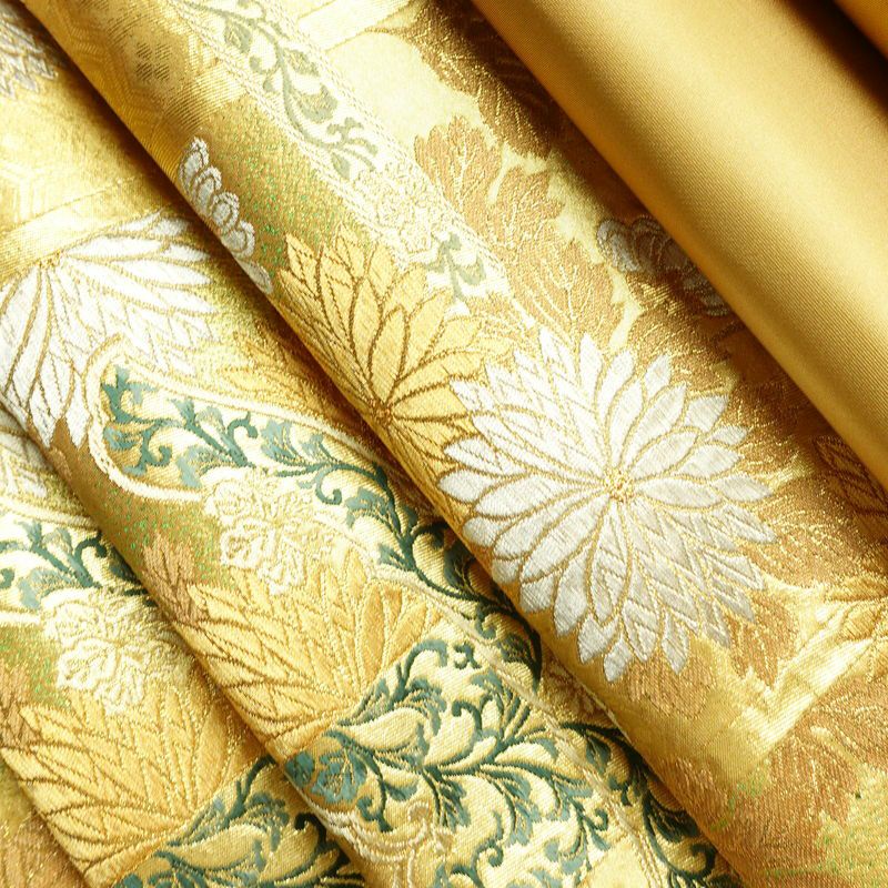 袋帯 六通柄 良品 フォーマル用 正絹 木の葉・植物柄 リサイクル帯 帯 箔 金糸 入学式 卒業式 結婚式 七五三 パーティー お宮参り フォーマル 華やか 金・銀_画像19