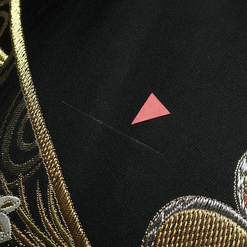 袋帯 六通柄 フォーマル用 正絹 古典柄 リサイクル帯 帯 箔 黒_画像20