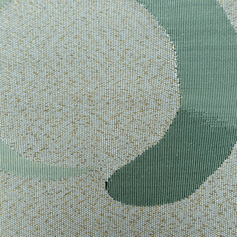 名古屋帯 太鼓柄 美品 正絹 古典柄 松葉仕立て なごや帯 リサイクル帯 帯 金糸 シンプル グレー_画像4