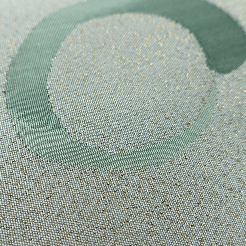 名古屋帯 太鼓柄 美品 正絹 古典柄 松葉仕立て なごや帯 リサイクル帯 帯 金糸 シンプル グレー_画像7