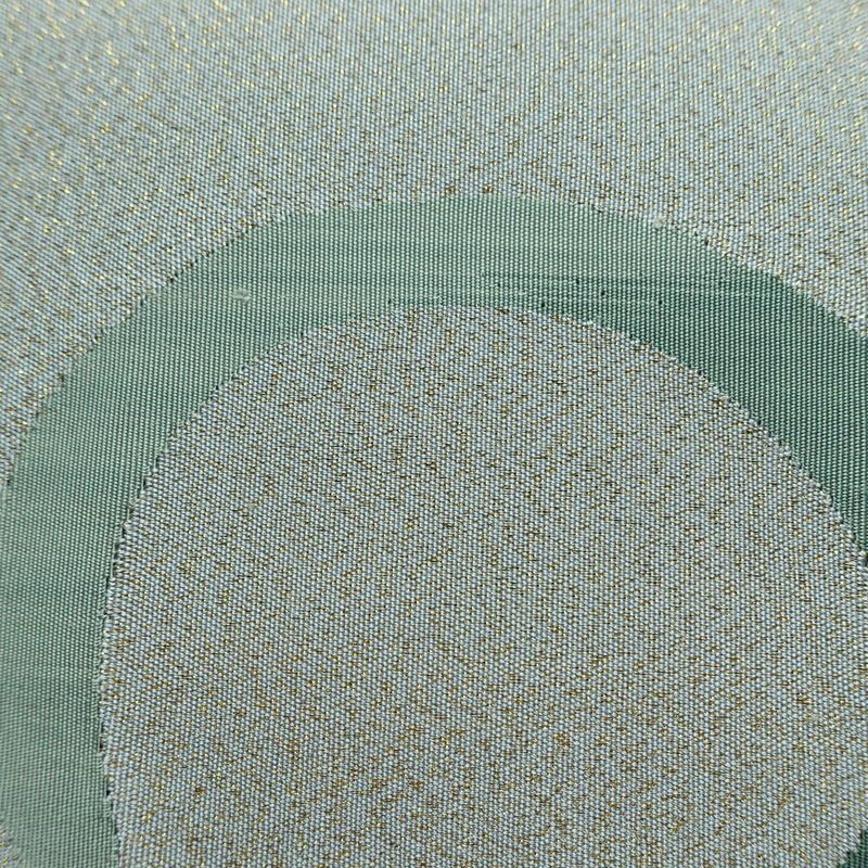 名古屋帯 太鼓柄 美品 正絹 古典柄 松葉仕立て なごや帯 リサイクル帯 帯 金糸 シンプル グレー_画像8