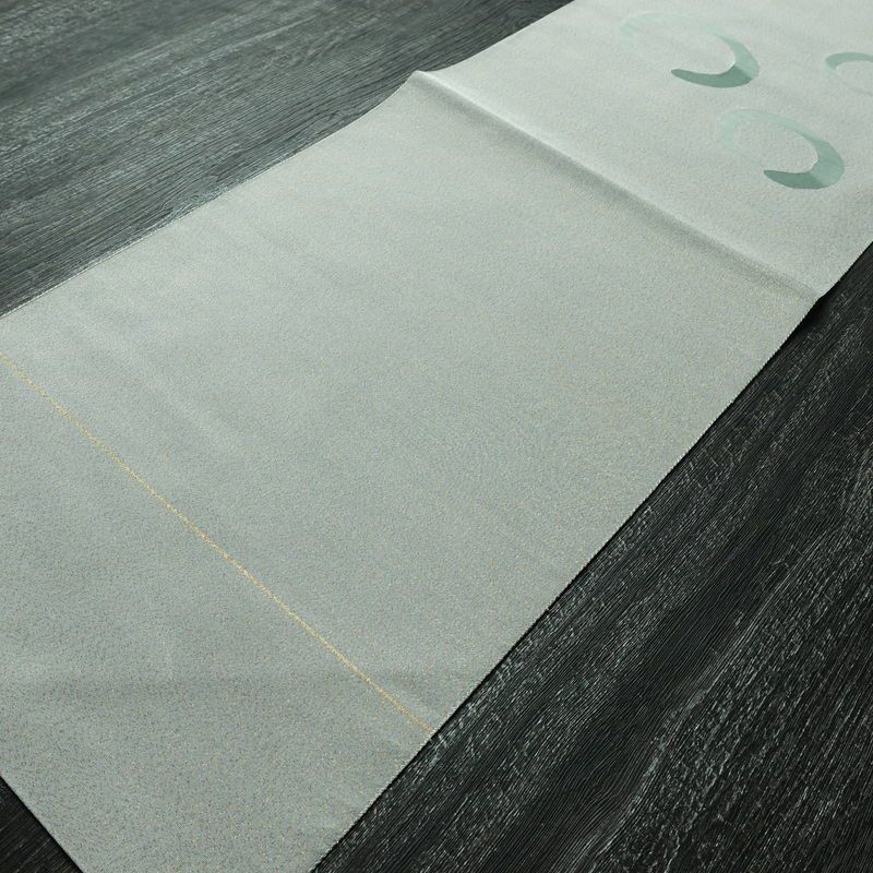 名古屋帯 太鼓柄 美品 正絹 古典柄 松葉仕立て なごや帯 リサイクル帯 帯 金糸 シンプル グレー_画像10