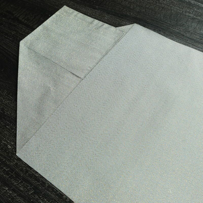 名古屋帯 太鼓柄 美品 正絹 古典柄 松葉仕立て なごや帯 リサイクル帯 帯 金糸 シンプル グレー_画像17