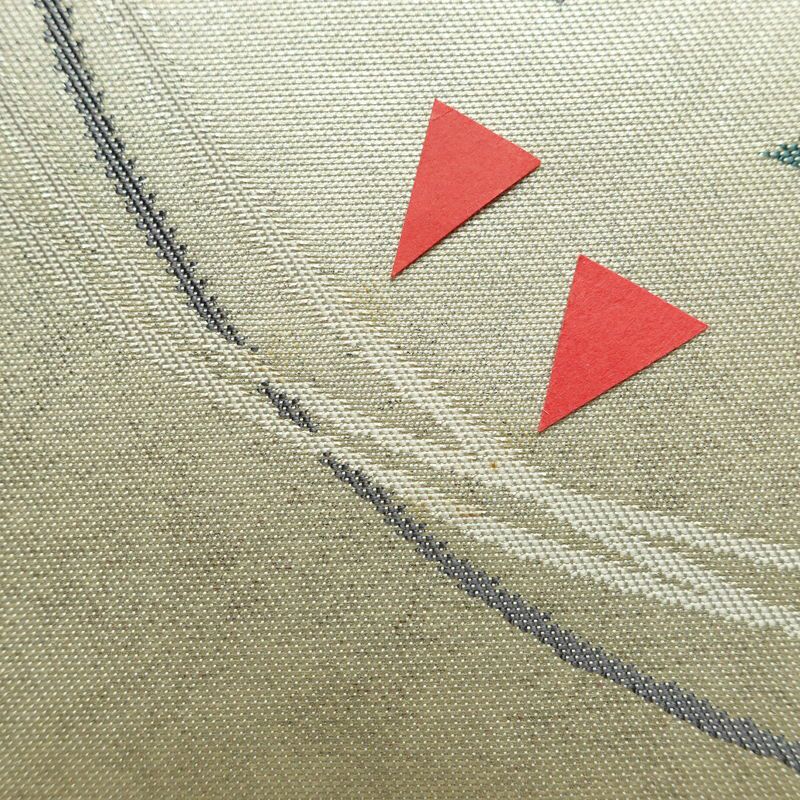 名古屋帯 双美洋花文 六通柄 正絹 花柄 名古屋仕立て なごや帯 リサイクル帯 帯 箔 金・銀_画像5