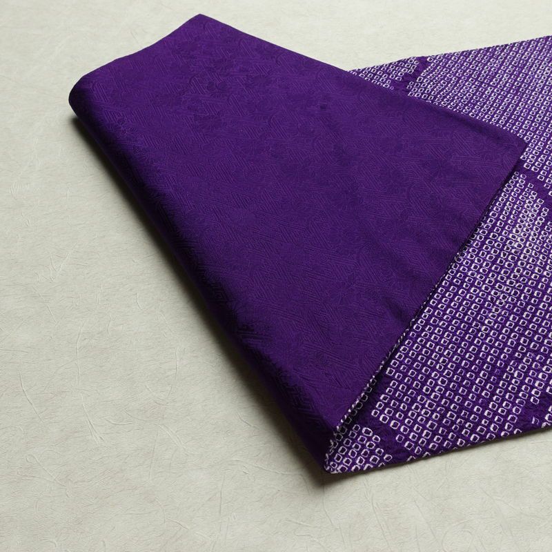 名古屋帯 太鼓柄 絞り 綸子 正絹 古典柄 名古屋仕立て なごや帯 リサイクル帯 帯 紫・藤色_画像10