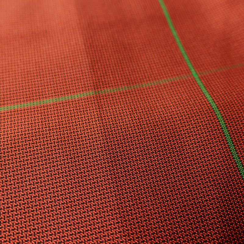 紬 しつけ糸付き 正絹 チェック・格子柄 袷仕立て 身丈162cm 裄丈63.5cm リサイクル着物 着物 モダン シンプル 赤・朱_画像8