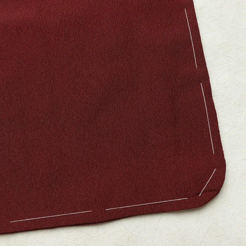 色無地 しつけ糸付き ポリエステル 無地 袷仕立て 身丈163.5cm 裄丈65cm リサイクル着物 着物 小豆・エンジ_画像14