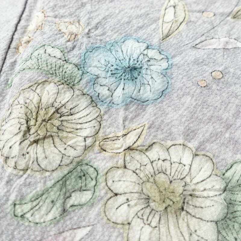 訪問着 縮緬 辻が花 正絹 花柄 袷仕立て 身丈159.5cm 裄丈67.5cm リサイクル着物 着物 入学式 卒業式 七五三 お宮参り フォーマル 紫・藤色_画像7