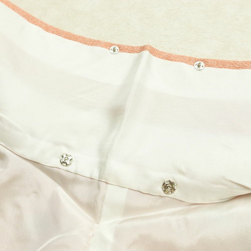 訪問着 美品 落款入り 金駒刺繍 正絹 古典柄 袷仕立て 身丈158.5cm 裄丈65.5cm リサイクル着物 着物 箔 金彩 扇面 ピンク_画像21