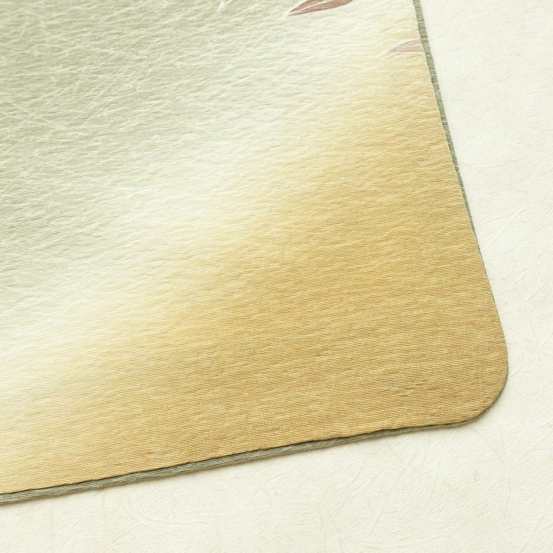 訪問着 縮緬 正絹 木の葉・植物柄 袷仕立て 身丈150.5cm 裄丈62cm リサイクル着物 着物 金彩 入学式 卒業式 七五三 お宮参り フォーマル 緑・うぐいす色_画像16