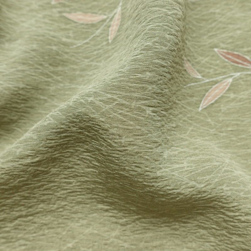 訪問着 縮緬 正絹 木の葉・植物柄 袷仕立て 身丈150.5cm 裄丈62cm リサイクル着物 着物 金彩 入学式 卒業式 七五三 お宮参り フォーマル 緑・うぐいす色_画像21